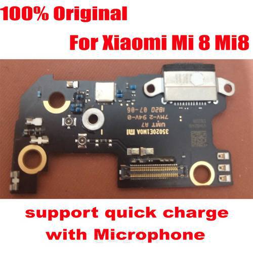 Original Full IC Mi 8 MI8 Pro USB Quick Charging Port Board Flex Cable Connector For Xiaomi MI8 SE Charger board Microphone Mic