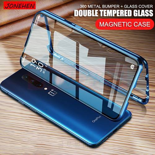 360 Full Protective Magnetic Metal Bumper Double Tempered Glass Case For Oneplus 9 7T 8 Pro 8T 6T 6 One Plus 7 Pro 8 Nord Cover