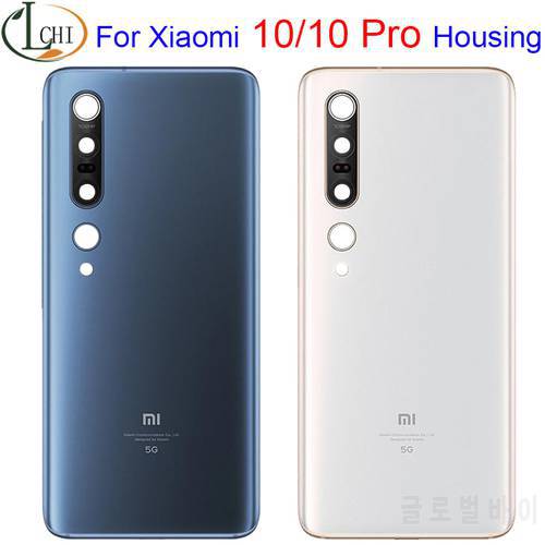 Original For Xiaomi Mi 10 Battery Back Cover Glass Housing+Camera Lens For Xiaomi 10 Pro Back Cover 10Pro Houisng Case Replace