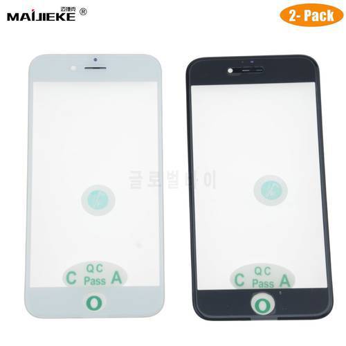 2 pack New Cold Press 3 in 1 For iPhone 7 plus Front Glass Lens with frame OCA for iphone 6 plus Screen Touch Panel Replacement