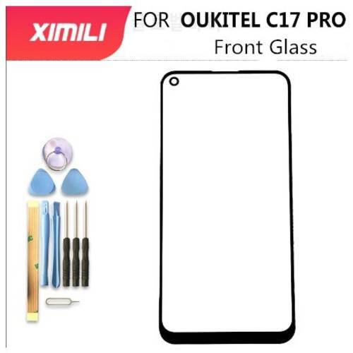 New OUKITEL C17 PRO Front Glass Screen Lens 100% Original Front Touch Screen Glass Outer Lens for C17 PRO Phone +Tools+Adhesive