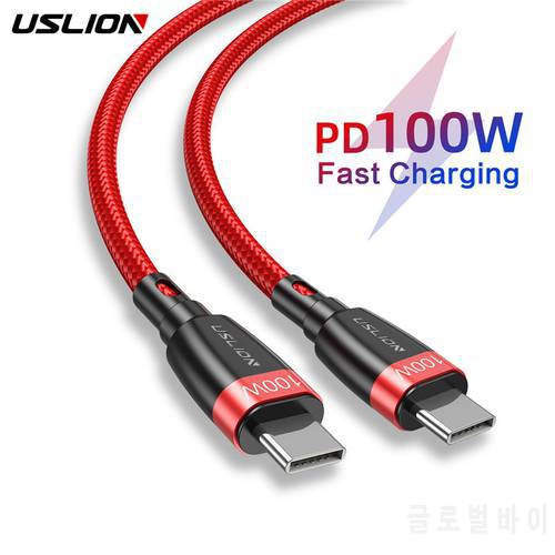 USLION PD 100W Fast Charging USB C Cable 2m Type C Cable for Xiaomi Samsung S9 Quick Charge 4.0 for MacBook Pro Charge Cable