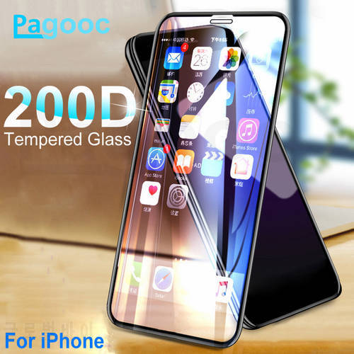 200D Curved Protective Tempered Glass For iPhone X XS 11 Pro Xs Max XR Glass Screen Protector on iPhone 7 8 6 6S Plus Glass Film