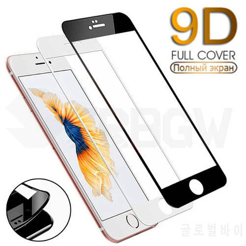 9D Curved Full Cover Tempered Glass On For iPhone 7 8 Plus Soft Edge Screen Protective Glass For iPhone 7 8 6 6S Plus Film Case