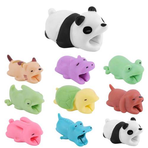 Cute Bite Cartoon Animal Cable Protector organizer Cord Wire Protection Mini Cover Charging protector Cable Winder