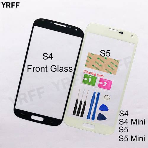 For Samsung Galaxy S4 i9500 S4 Mini i9192 S5 I9600 S5 Mini Front Glass Panel (No Touch Screen Digitizer Panel ) Outer Glass