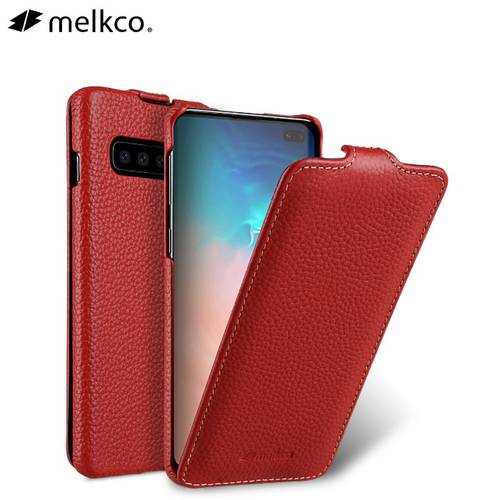 Vertical Open Genuine Leather Flip Phone Case Cover For Samsung Galaxy S10 Real Cowhide Business Pouch Bag For Samsung S10+ Plus