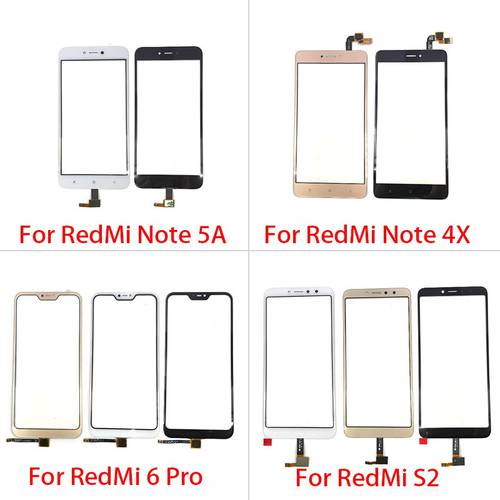 For Xiaomi Redmi S2 6 Pro Note 4X 5A Prime Touch Screen Glass Panel Digitizer Sensor Touchpad Front Glass Panel Repair Spare