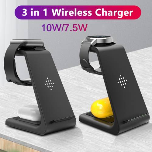Wireless Chargers 3 In 1 For Apple Samsung Watch Wireless Charging For iPhone SE 2 11 Pro Max S20 Ultra 2 in 1 Wirless Charger