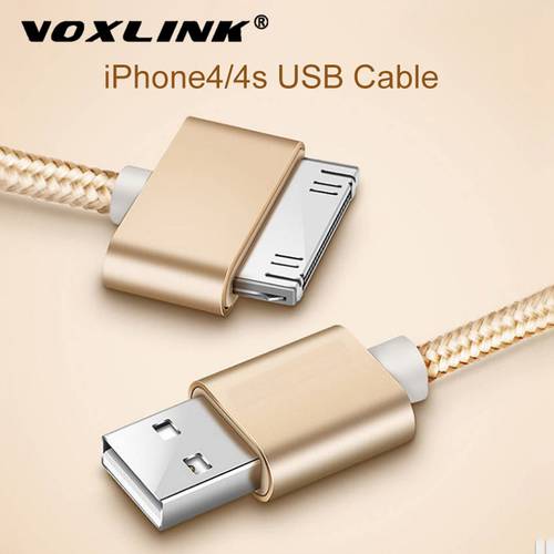 VOXLINK USB Cable Nylon Braided fast charge cable for iPad 1 30 pin Metal plug Sync Data USB Charger Cable For iphone 4 4S 3GS