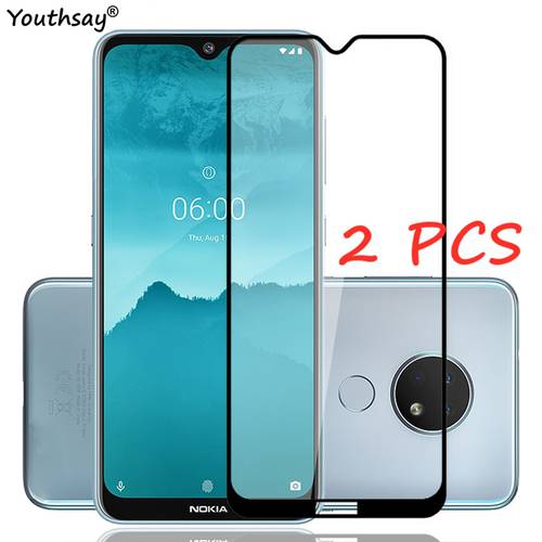 2PCS For Nokia 6.2 Glass Screen Protector Full Glue Protective Film For Nokia 6.2 7.2 5.3 Tempered Glass for Nokia 6.2