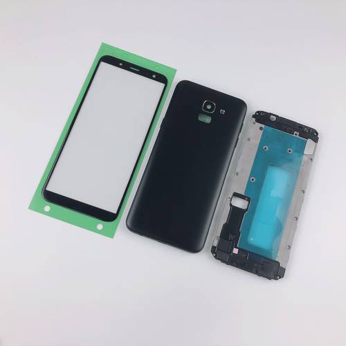 For Samsung Galaxy J6 2018 J600 J600F J600DS J600G Housing Front Frame+Battery Back Cover+LCD Touch Screen Panel Glass