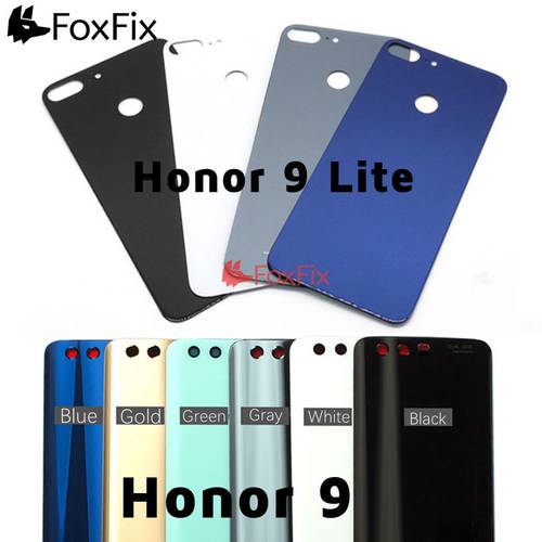 FoxFix Back Glass For Huawei Honor 9 Lite Back Battery Cover Rear Door Housing Panel Case For Honor 9 Battery Cover Replacement