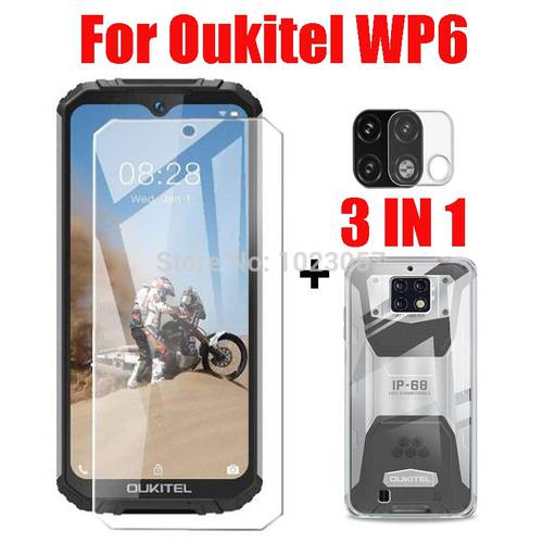 3-in-1 Case + Camera Tempered Glass On For Oukitel WP6 ScreenProtector Glass For Oukitel WP6 3D Glass