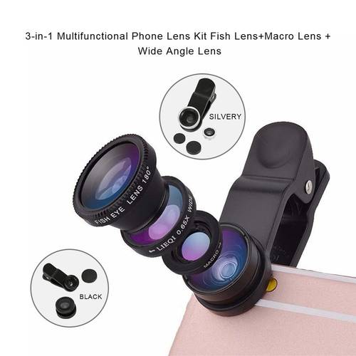New 3-in-1 Multifunctional Phone Lens Kit Fish Lens+Macro Lens + Wide Angle Lens Transform Phone Into Professional Camera