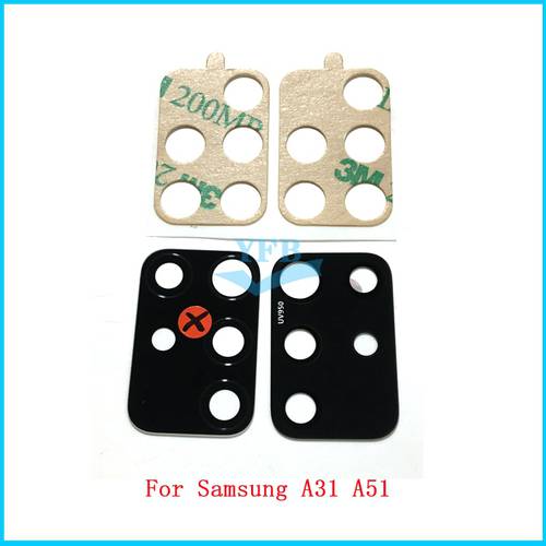 2PCS For Samsung Galaxy A12 A42 A31S Back Rear Camera Glass Lens With Adhesive Replacement Parts