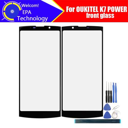 OUKITEL K7 POWER Front Glass Screen Lens 100% Original Front Touch Screen Glass Outer Lens for K7 POWER Phone +Tools+Adhesive