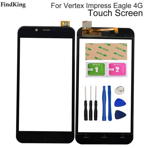 Mobile Touch Screen For Vestex Impress Eagle 4G Touch Screen Front Glass Digitizer Panel Lens Sensor 3M Glue Tools