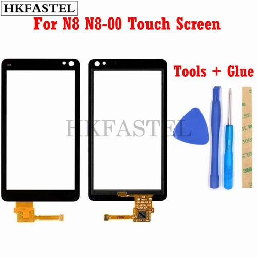 HKFASTEL High Quality Touch For Nokia N8 N8-00 Touch Screen Digitizer Sensor Front Glass Lens panel + tools+Glue
