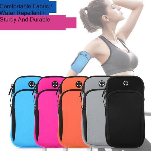 Running Men Women Arm Bags for Phone Money Keys Outdoor Sports Arm Package Bag with Headset Hole on hand for iphone 11 pro max