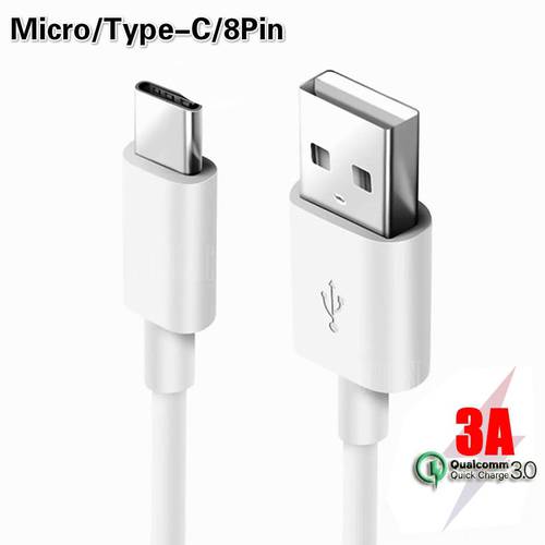 2M 3M Micro USB Cable Type C Cable 8 Pin Fast Charging Cable USB C Quick Charge 3.0 Phone Long Cable for iPhone X Samsung Huawei
