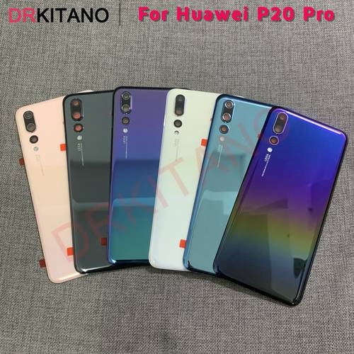 DRKITANO Transparent Clear For Huawei P20 P30 P40 Pro Battery Cover Back Glass Panel Rear Housing Case+Camera Lens Replacement