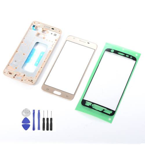 For Samsung Galaxy J5 Prime SM-G570F G570 On5 2016 Front Glass Touch Screen Sensor+LCD Housing Middle Frame+Adhesive+Tools