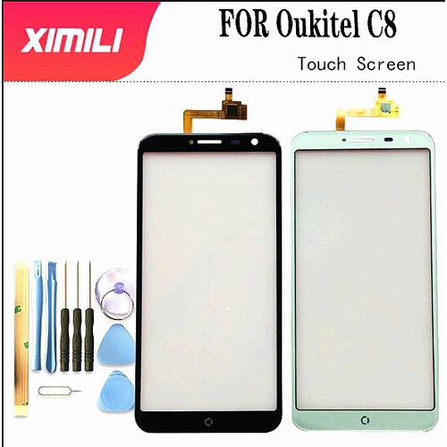 5.5 inch For Oukitel C8 4G Touch Screen Digitizer Sensor Replacement 100% Original Tested For Oukitel C8 Mobile Phone With Tools