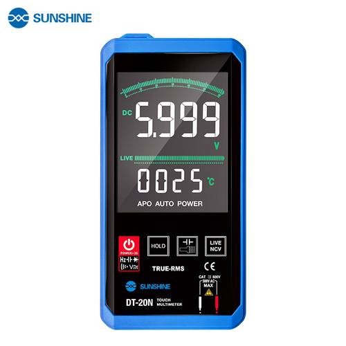 SUNSHINE DT-21N Touch Multimeter Digital AC DC Tester Meter Current/Voltage Resistance Measurement with Smart Touch Screen