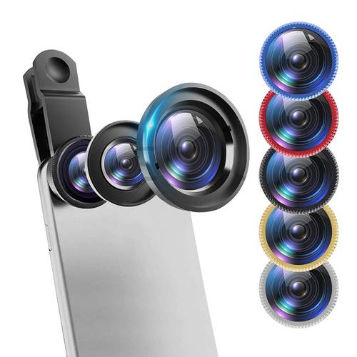 Three-In-One Multi-Function Fisheye Lens Macro Lens 180 Degrees 0.67x Multicolor Mobile Phone Color Boxed Wide Angle Lens