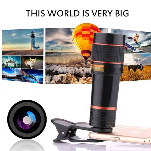 Universal 12X Zoom HD Phone Camera For IPhone Xiaomi External Telescope Phone Accessories Lens Clip Cell Phone Telescope Lens
