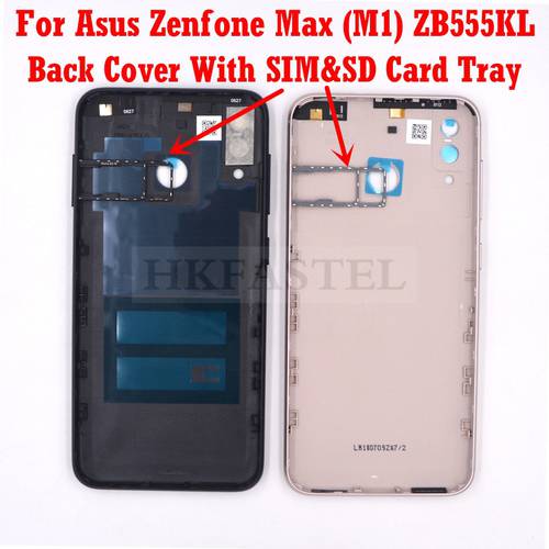 For Asus Zenfone Max M1 ZB555KL New Original Back Battery Door Housing SIM SD Card Tray Cover power volume Button + Camera Lens