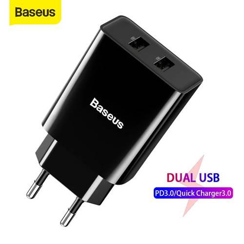Baseus Dual USB Charger 2A USB PD Charger Mini Portable Travel Phone Charger For iP For Huawei For Xiaomi