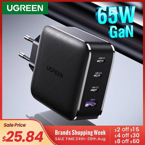 UGREEN 65W GaN Charger Quick Charge 4.0 3.0 Type C PD USB Charger with QC 4.0 3.0 Fast Charger for iPhone 14 13 12 Xiaomi Laptop