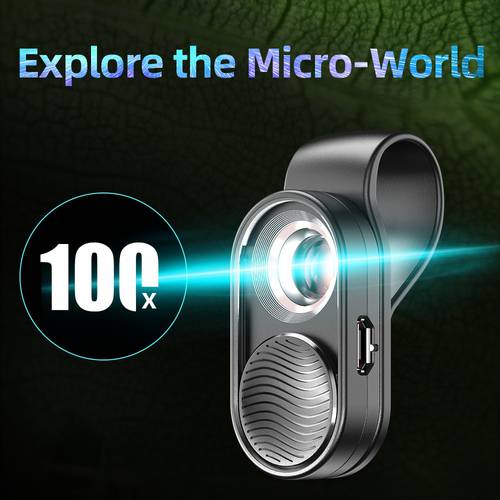 APEXEL100X magnification microscope lens mobile LED Light micro pocket lenses for iPhonex xs max Samsung all smartphones