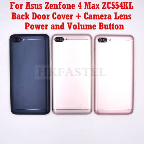 New Original ZC554KL housing For Asus Zenfone 4 Max ZC554KL Back Cover Battery Door Camera Lens With power volume Button