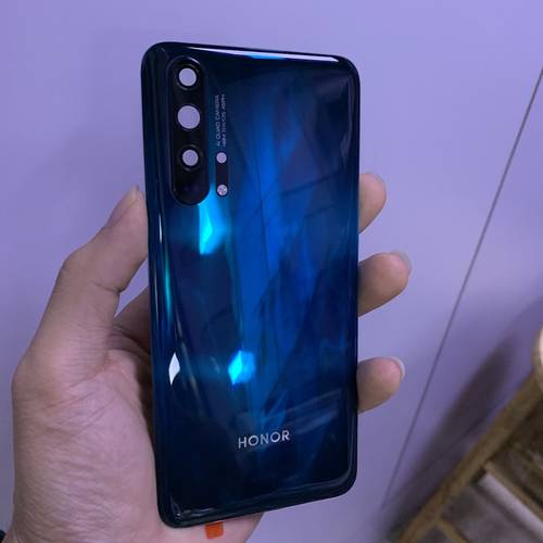 Original Tempered Glass Back Battery Cover Door Housing + Flash cover + camera lens For Huawei Honor 20 Pro Service Spare Parts