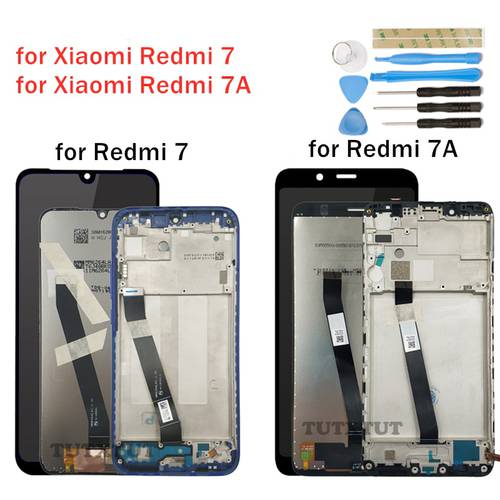 for Xiaomi Redmi 7A LCD Display Frame Screen Touch Digitizer Assembly for Xiaomi Redmi 8 8A LCD Display Spare Repair Parts