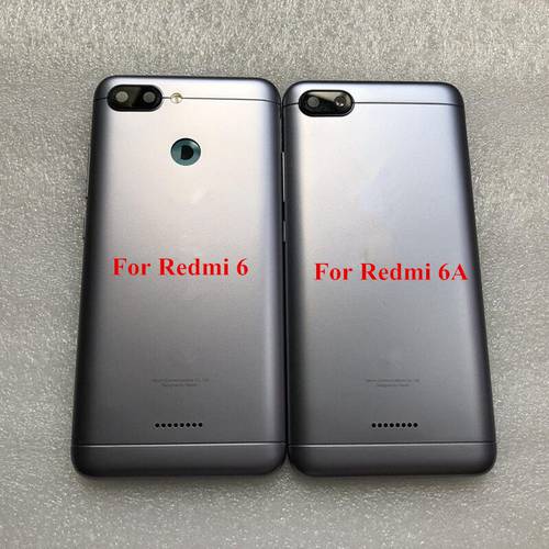 Back Battery Cover Door Housing + Camera Lens + Side keys Buttons Replacement Parts For Xiaomi Redmi 6 6A