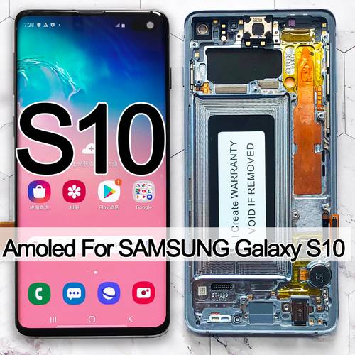 Original Amoled 6.1&39&39 S10 LCD For SAMSUNG Galaxy S10 G973F/DS G973U G973 SM-G973 Display Touch Screen Digitizer Replacement