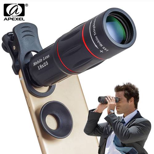 APEXEL HD18X Telescope Zoom Lens Monocular Mobile Phone Camera Lens For Camping Hunting Sports Hiking Travel For Dropshipping