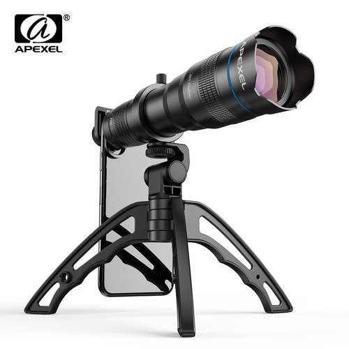 APEXEL HD 36x Telephoto Zoom Lens Monocular + Selfie Tripod With Remote Shutter For iPhone Samsung Travel Hunting Hiking Sports