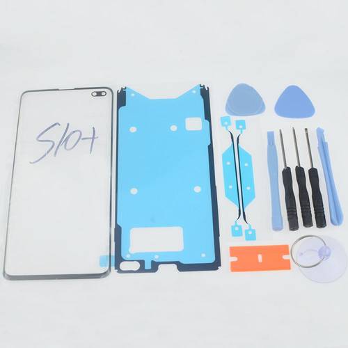 Front Screen Glass Repair Kits for Samsung Galaxy S10 5G S10 Plus S10+ S10E LCD Touch Outer Glass Lens Replacement & Stickers