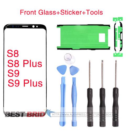 Front Outer Screen Touch Panel Outer Glass Lens Replacement For Samsung Galaxy S8 S9 10 20 Plus LCD Screen Glass +Sticker +Tools