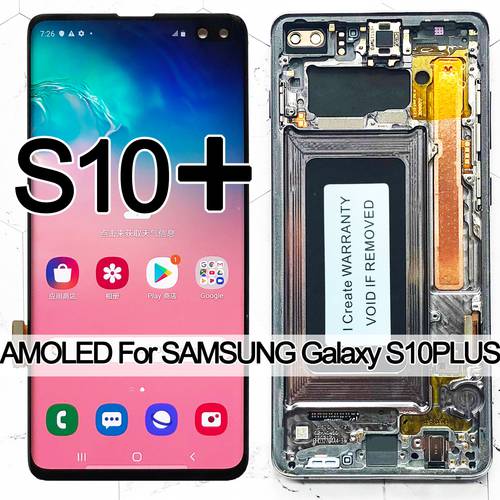 3040x1440 Original AMOLED 6.4&39&39 S10 PLUS LCD For SAMSUNG Galaxy S10+ SM G9750 G975F Display Touch Screen Digitizer Replacement