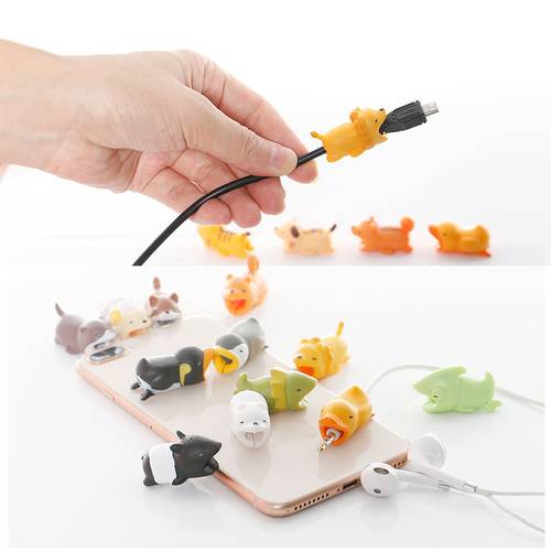 Cable Protector Animal Cute Cartoon Bites Winder Organizer For USB Charging Cable IPhone/Android/iPad Charger Phone Accessories