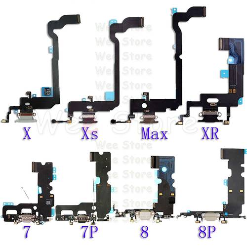 Original Bottom USB For Lightning Port Charger Dock Charging Flex Cable For iPhone 7 8 Plus Xs Max X XR Phone Parts