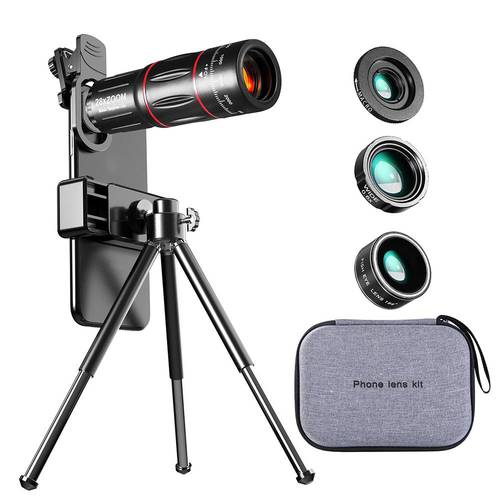 4 In 1 28x Zoom Telephoto Lens With Phone Holder And Tripod Mobile Phone Camera Lens Monocular Telescope For Ios Android Phones