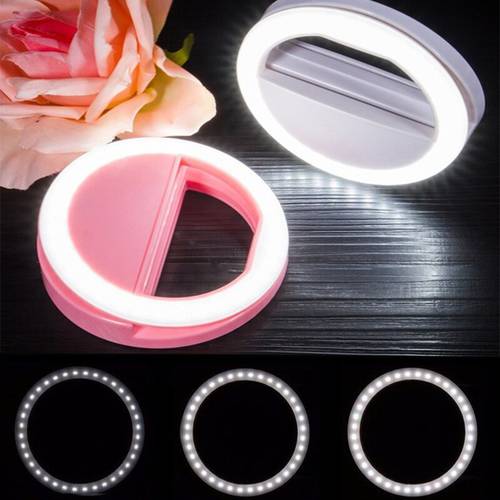 Selfie Lamp Selfie LED Ring Flash For Phone Recharge Round Light Ring For iPhone Samsung Mobile Lens Portable Luminous Ring Clip
