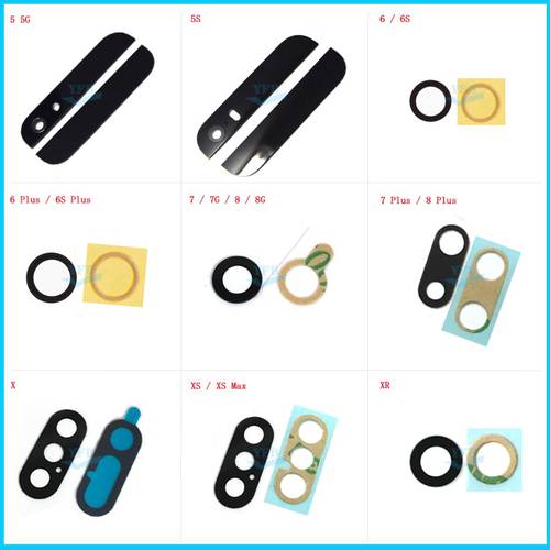 2pcs For iphone 6 6S Plus 7 7G 8 8G Plus X XS Max XR Back Rear Camera Glass Lens With Adhesive Replacement Parts